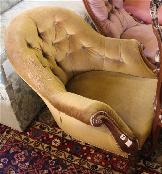 Victorian button back tub chair